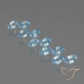 Gemas de Topacio Azul Suizo natural de 3.22 ct, Ovalada, VS
