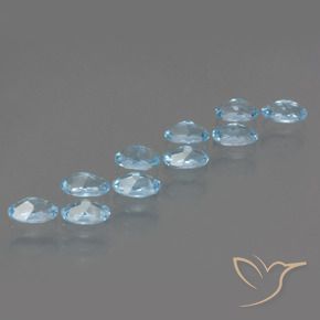 Gemas de Topacio Azul Suizo natural de 3.22 ct, Ovalada, VS