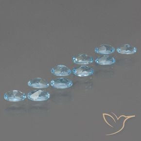 Gemas de Topacio Azul Cielo natural de 3.55 ct, Ovalada, VS