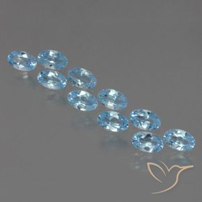 Gemas de Topacio Azul Cielo natural de 3.64 ct, Ovalada, VS