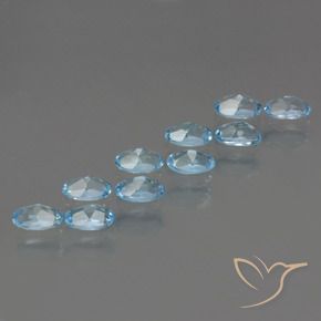 Gemas de Topacio Azul Cielo natural de 3.64 ct, Ovalada, VS