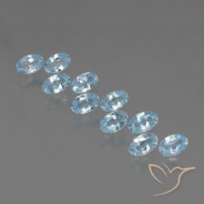 Gemas de Topacio Azul Cielo natural de 2.86 ct, Ovalada, VS