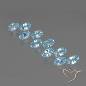 Gemas de Topacio Azul Cielo natural de 2.96 ct, Ovalada, VS