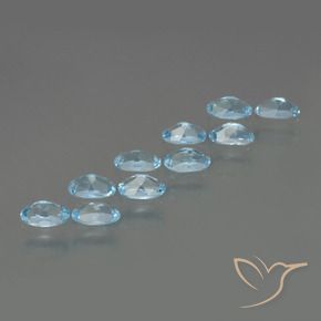 Gemas de Topacio Azul Cielo natural de 2.96 ct, Ovalada, VS
