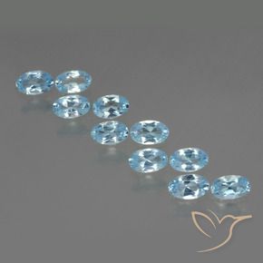 Gemas de Topacio Azul Suizo natural de 2.70 ct, Ovalada, VS