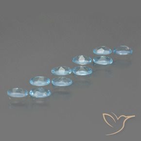 Gemas de Topacio Azul Suizo natural de 2.70 ct, Ovalada, VS