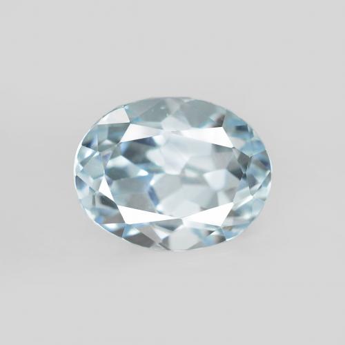 2.57ct Natural Celeste Topacio, Ovalada, VVS-VS