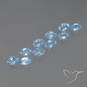 Gemas de Topacio Azul Cielo natural de 3.06 ct, Ovalada, VS