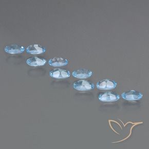 Gemas de Topacio Azul Cielo natural de 3.06 ct, Ovalada, VS