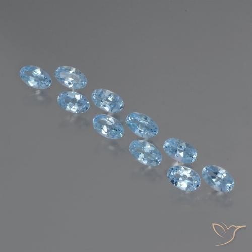 3.51ctw Natural Azul Suizo Topacio, Ovalada, VS
