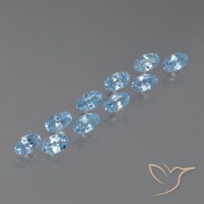 Gemas de Topacio Azul Suizo natural de 3.51 ct, Ovalada, VS