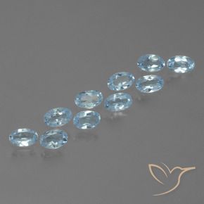Gemas de Topacio Azul Cielo natural de 2.77 ct, Ovalada, VS