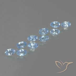 Gemas de Topacio Azul Suizo natural de 2.82 ct, Ovalada, VS