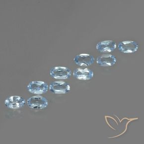 Gemas de Topacio Azul Suizo natural de 2.75 ct, Ovalada, VS