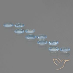 Gemas de Topacio Azul Suizo natural de 2.75 ct, Ovalada, VS