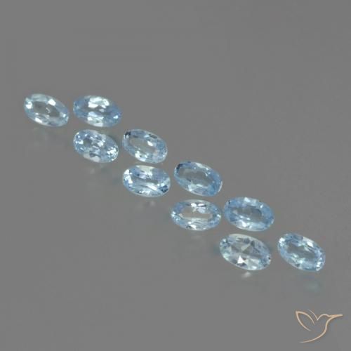 Gemas de Topacio Azul Cielo natural de 3.25 ct, Ovalada, VS