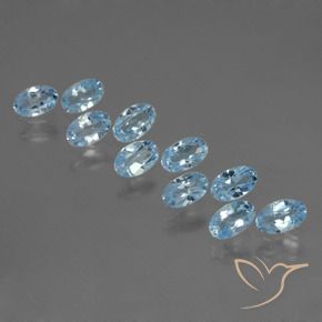 Gemas de Topacio Azul Cielo natural de 3.10 ct, Ovalada, VS