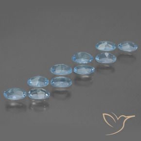 Gemas de Topacio Azul Cielo natural de 3.10 ct, Ovalada, VS