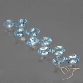 Gemas de Topacio Azul Cielo natural de 2.90 ct, Ovalada, VS