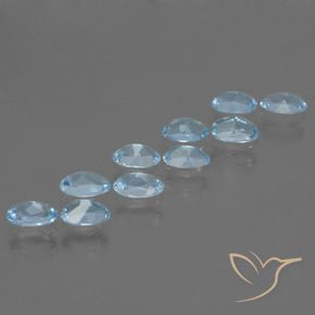 Gemas de Topacio Azul Cielo natural de 2.90 ct, Ovalada, VS