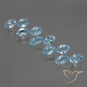 Gemas de Topacio Azul Cielo natural de 3.22 ct, Ovalada, VS