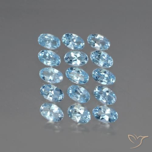 3.89ctw Natural Azul Suizo Topacio, Ovalada, VS, Photo A