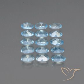 Gemas de Topacio Azul Suizo natural de 3.89 ct, Ovalada, VS