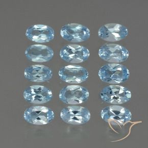 Gemas de Topacio Azul Suizo natural de 4.33 ct, Ovalada, VS