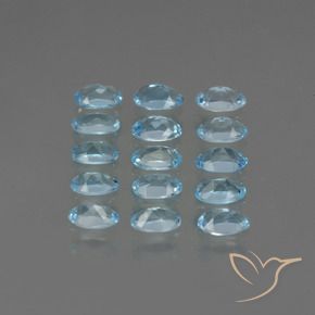 Gemas de Topacio Azul Suizo natural de 4.33 ct, Ovalada, VS