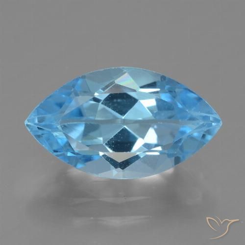 4.44ct Natural Azul Suizo Topacio, Marquesa, VVS-VS