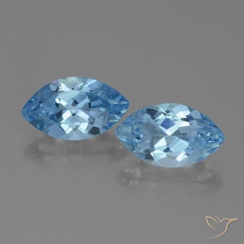 8.21ctw Natural Azul Suizo Topacio, Marquesa, VVS