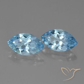 Gemas de Topacio Azul Cielo natural de 8.03 ct, Marquesa, VVS-VS