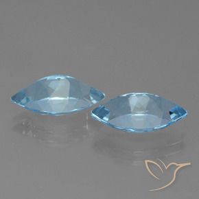 Gemas de Topacio Azul Cielo natural de 8.03 ct, Marquesa, VVS-VS