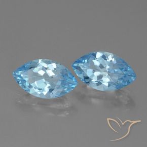 Gemas de Topacio Azul Cielo natural de 8.14 ct, Marquesa, VVS-VS