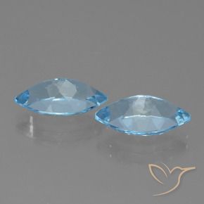 Gemas de Topacio Azul Cielo natural de 8.14 ct, Marquesa, VVS-VS