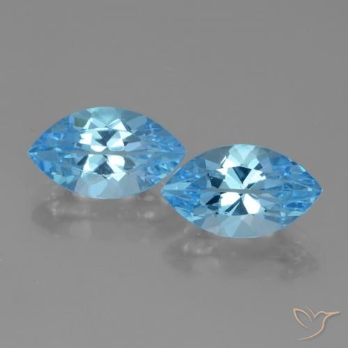 8.52ctw Natural Azul Suizo Topacio, Marquesa, VVS