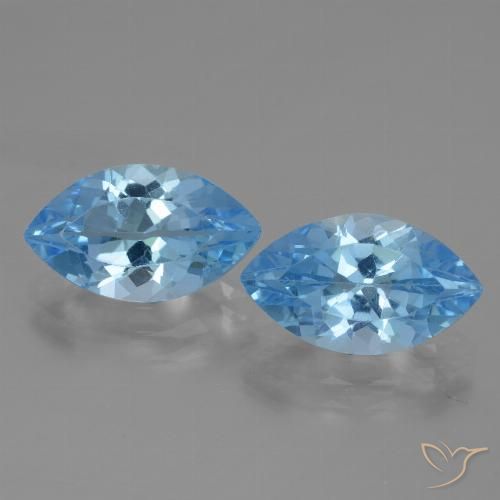 8.10ctw Natural Azul Suizo Topacio, Marquesa, VVS