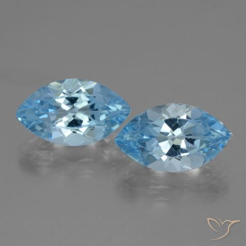 8.21ctw Natural Azul Suizo Topacio, Marquesa, VVS