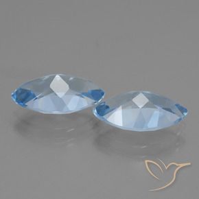 Gemas de Topacio Azul Cielo natural de 8.19 ct, Marquesa, VVS-VS