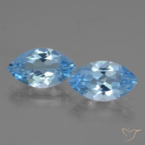 7.68ctw Natural Azul Cielo Topacio, Marquesa, VVS-VS