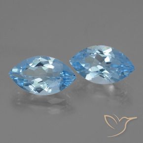 Gemas de Topacio Azul Cielo natural de 7.68 ct, Marquesa, VVS-VS