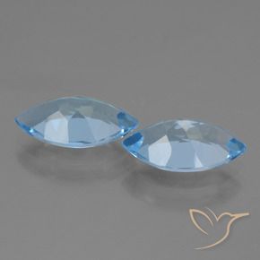 Gemas de Topacio Azul Cielo natural de 7.68 ct, Marquesa, VVS-VS