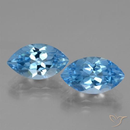 8.33ctw Natural Azul Cielo Topacio, Marquesa, VVS-VS