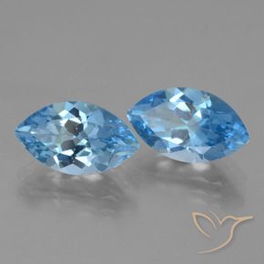 Gemas de Topacio Azul Cielo natural de 8.33 ct, Marquesa, VVS-VS