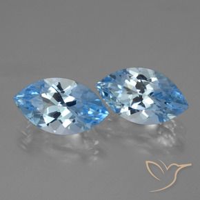 Gemas de Topacio Azul Suizo natural de 8.18 ct, Marquesa, VVS