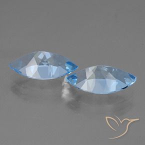 Gemas de Topacio Azul Suizo natural de 8.18 ct, Marquesa, VVS