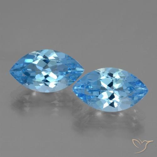 8.49ctw Natural Azul Suizo Topacio, Marquesa, VVS