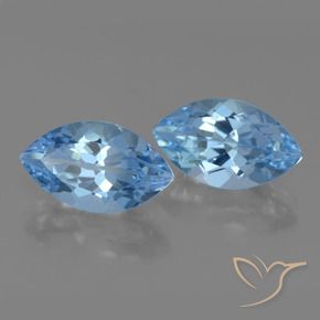 Gemas de Topacio Azul Cielo natural de 8.65 ct, Marquesa, VS