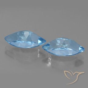 Gemas de Topacio Azul Suizo natural de 8.47 ct, Marquesa, VVS-VS