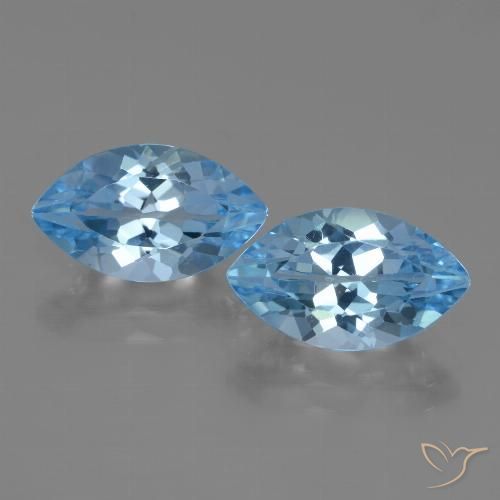 8.41ctw Natural Azul Suizo Topacio, Marquesa, VVS